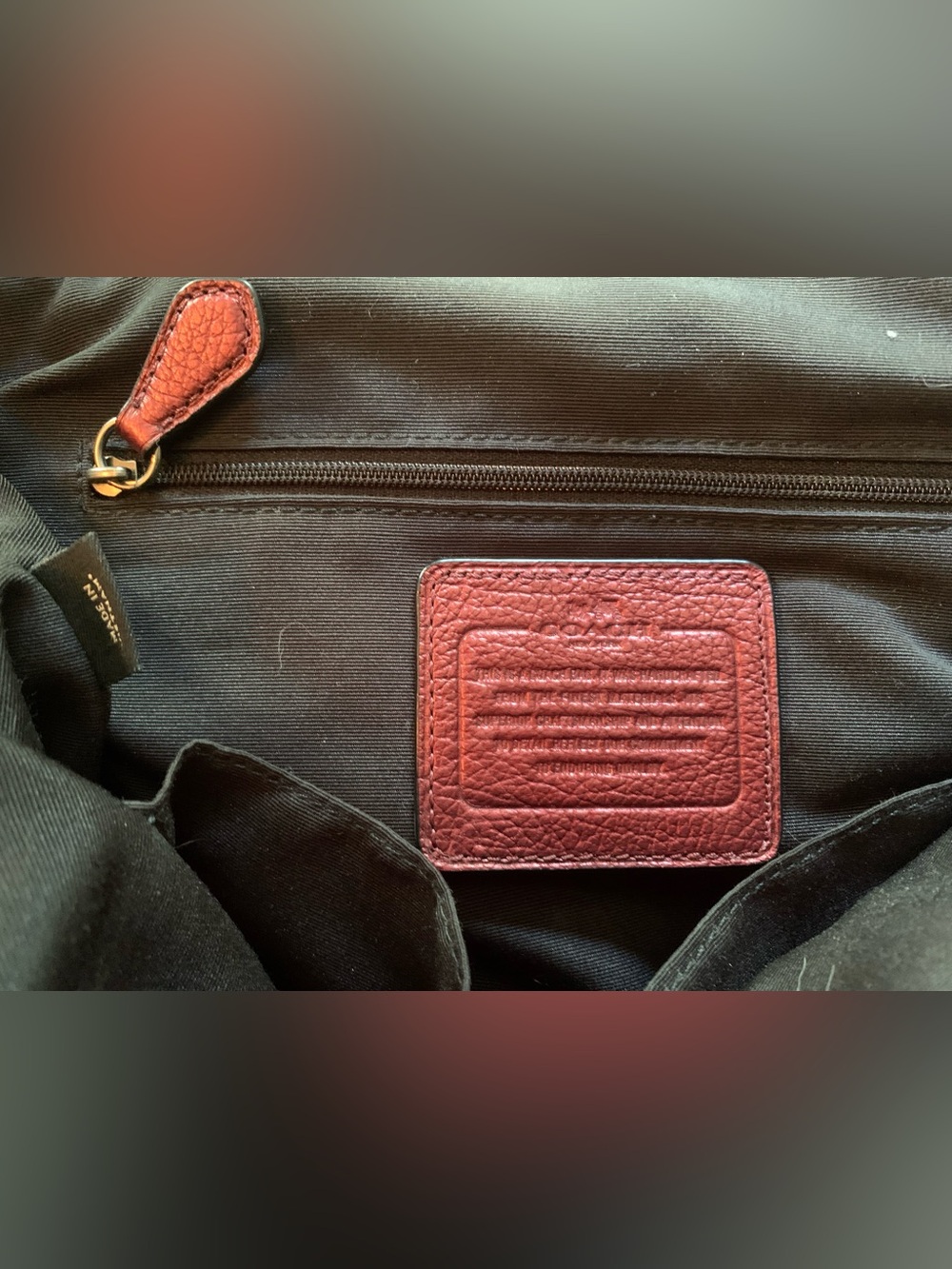 Coach Mickie Leather Grain Satchel Metallic Cherry, Excellent Condition - Picture 9 of 9